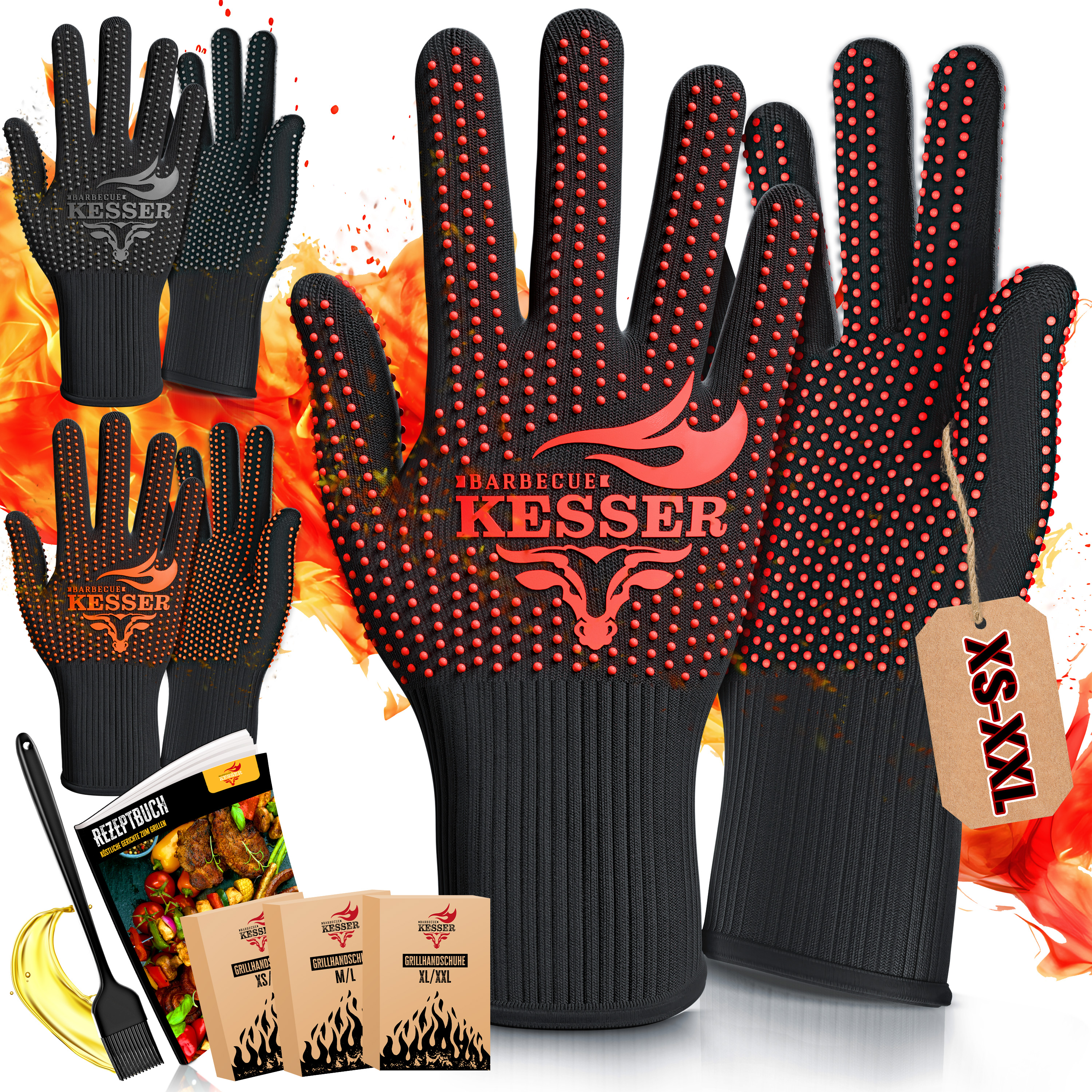 KESSER Grillhandschuhe hitzebestndig BBQ Ofenhandschuhe Schutz Koch  Handschuhe | eBay.de